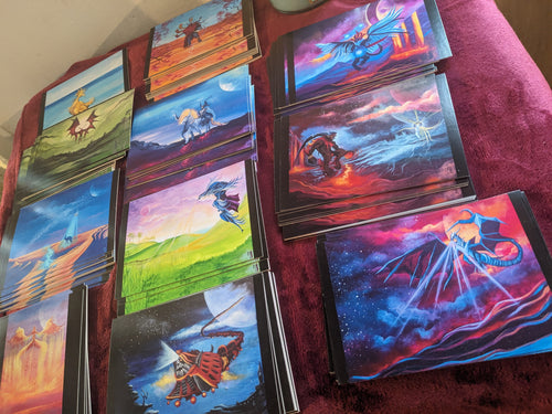 Final Fantasy VIII guardian force painting post cards - complete collection