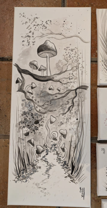 Inky forest panel